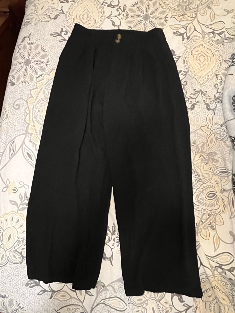 Cider Wide-Leg Linen Pants Black - Size M Petite